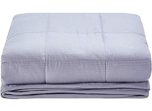 Schwere Decke in Jacquard gewebtes Streifenmuster 48x72 Twin grau 15 Pfund, D3 - Bild 4 von 4