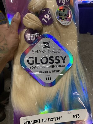 SHAKE N GO GLOSSSY HUMAN HAIR BUNDLES 10''12''14'' Straight 613