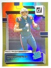RATED ROOKIE CARD PIERRE STRONG Patriots 2022 Donruss GOLD HOLO PRESS PROOF #341