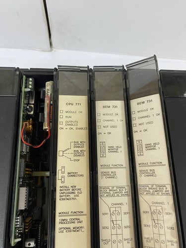 GE Fanuc Plc Rack IC697PWR710G +1x IC697CPU771 + 2x IC697BEM731 Mounting Rack - Picture 11 of 11