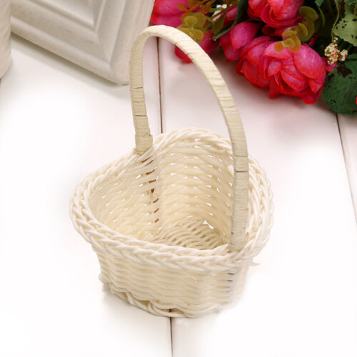 2pc Wedding Flower Girl Basket Heart-Shaped Candy Baskets Handheld Woven Baskets - Picture 12 of 12