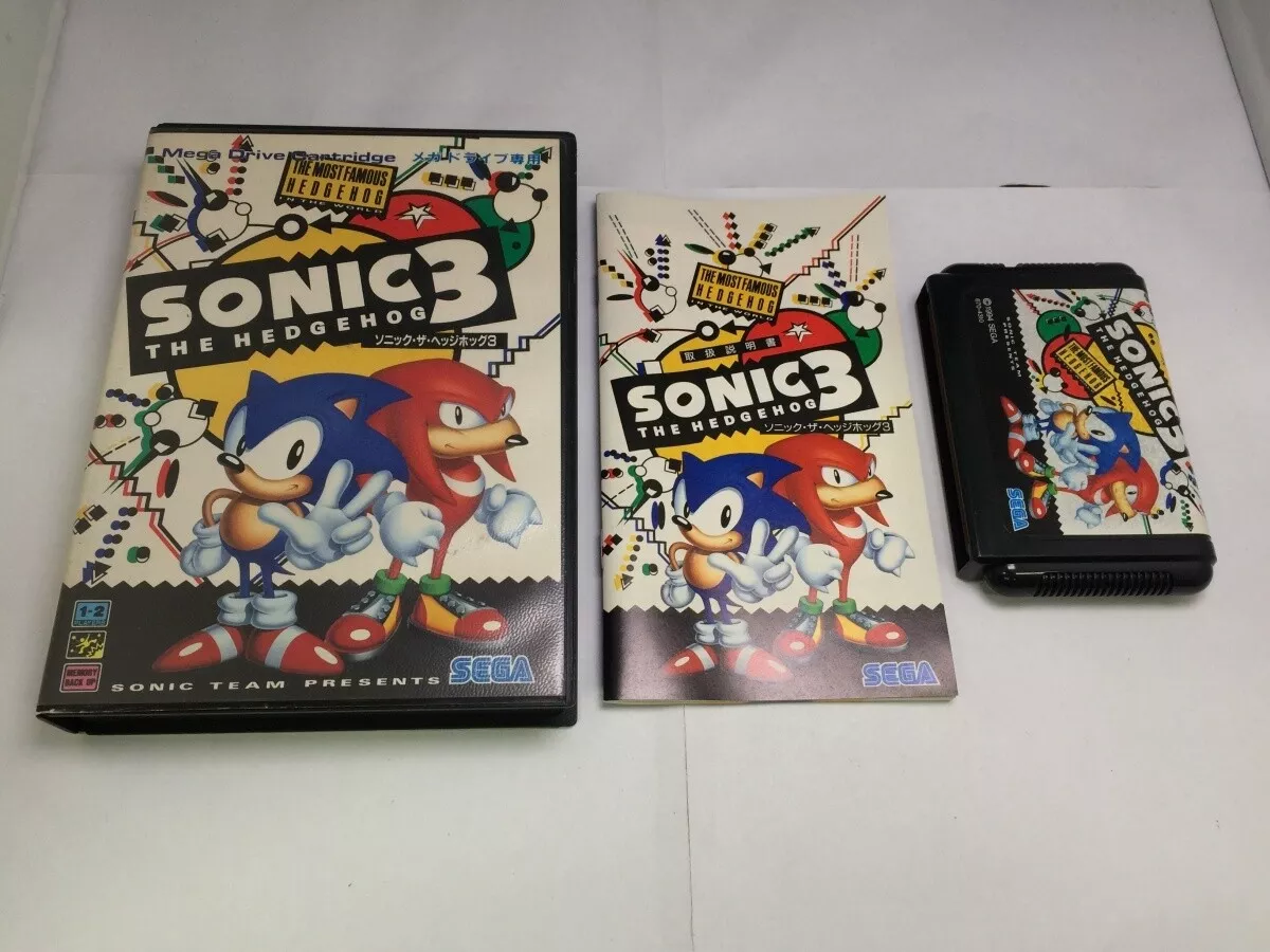 Sega Mega Drive Sonic the Hedgehog 3 w/spine MD Game From Japan