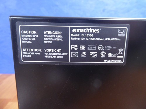 eMACHINES EL1333G -01w SFF TOWER PC AMD ATHLON 2850e 1.8GHz 4GB NO HDD / NO O/S - Picture 4 of 20