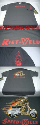 New Mens Rare Rick RIETVELD LARGE Speed Kills Ghost Rider T Shirt Charcoal