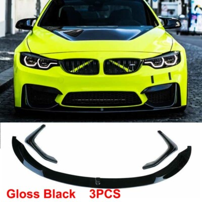 For 2015-20 BMW M3 F80 M4 F82 F83 Front Splitter Bumper Lip Gloss Black MP Style