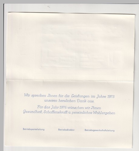 Bernburg VEB Vereinig.Sodawerke Auszeichnung Leistungen  1975 mit Blechplakette - Picture 2 of 2