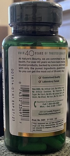 Nature’s Bounty Milk Thistle 175 mg 100 capsules ex 7/25 FREE FAST SHIPPING - Picture 5 of 6