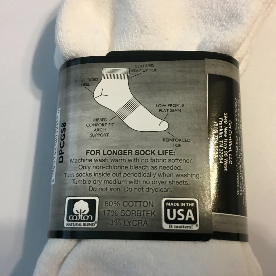 2 pares de calcetines Dan Post de botas de cuarzo blanco para mujer certificadas por vaquera 5-6,5 Foto 4 de 4