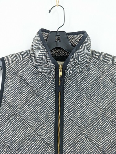 Women's J. Crew Quilted Down Herringbone Puffer Vest, Black & White, Small - Picture 4 of 7