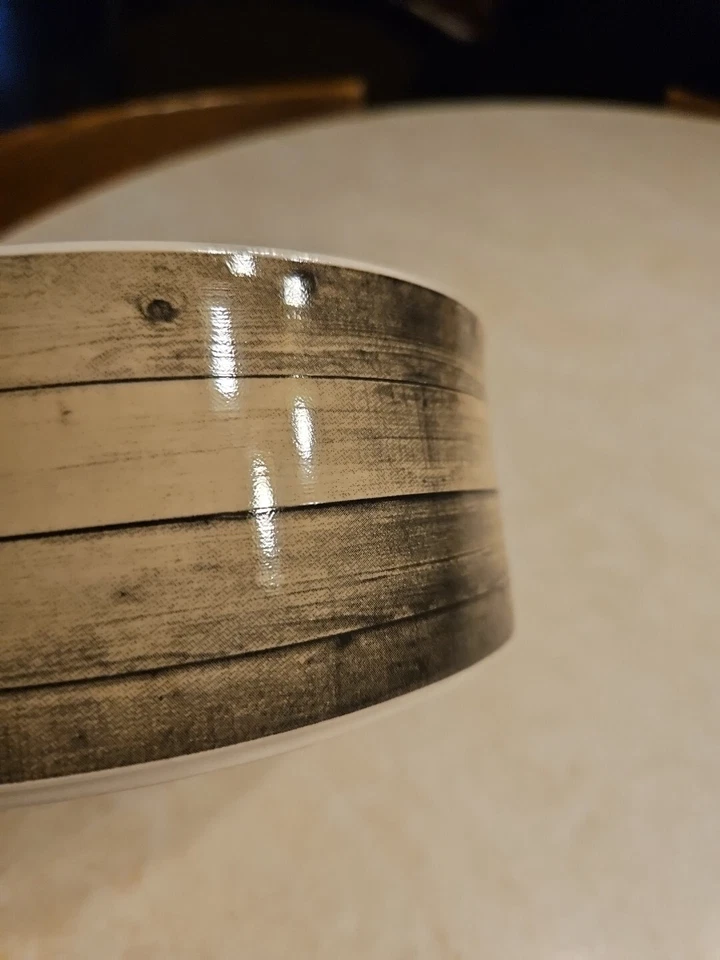 PetRageous 5 7/8" x 2.5" diseño madera de granero/hueso perro "comida" cuenco Foto 3 de 4