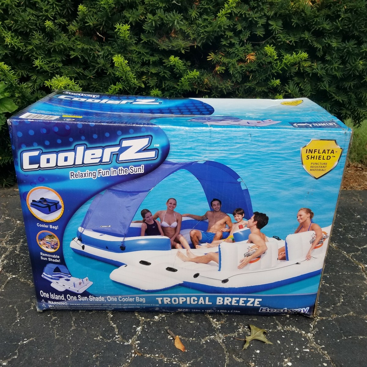 NEW Person Raft Floating Island Canopy Cooler Bag CoolerZ Tropical  Breeze