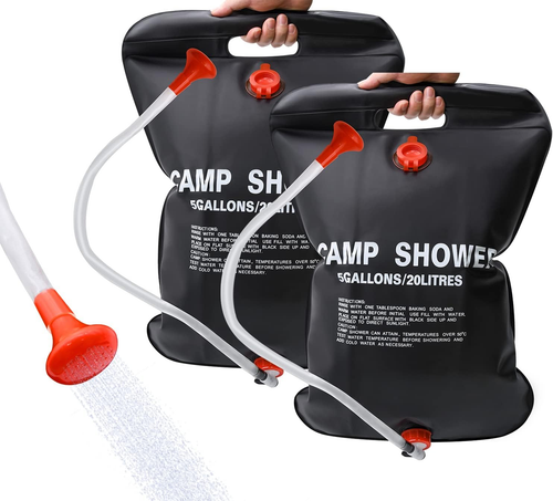 5 Gallon Camping Shower Bag Solar Heating with On/Off Shower Head Outdoor 2 Pack - Picture 10 of 12