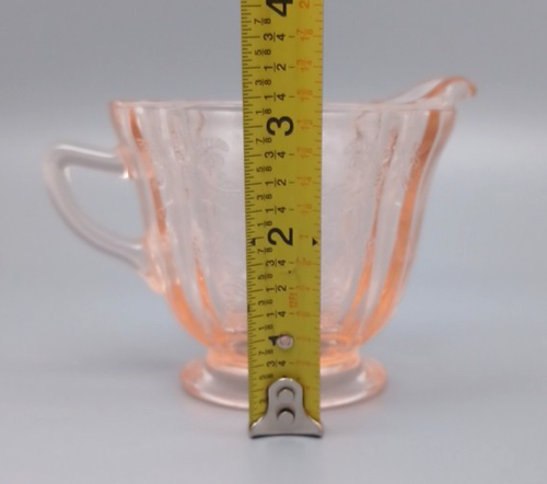 VTG Madrid Depression Pink Federal Glass Creamer 1930's Apricot EAPG - Picture 6 of 7