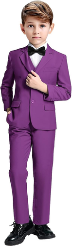 Boys Suit for Kids Slim Fit Jacket Wedding Party Outfit Boy Formal Suits 3 Piece - Picture 5 of 27