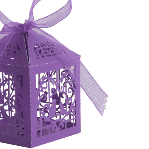 50-100 Luxury Boxes Wedding Party Favour Laser Cut Sweets Cake Candy Gift Favor - Picture 9 of 58
