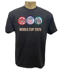 WORLD CUP 2026 CANADA USA MEXICO HEAT TRANSFER 100% COTTON T-SHIRT