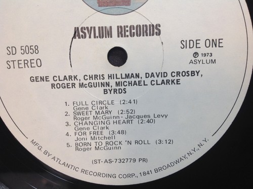 Byrds - Self-titled- Asylum 12" vinyl LP Record SD 5058 (1973) - Picture 4 of 5