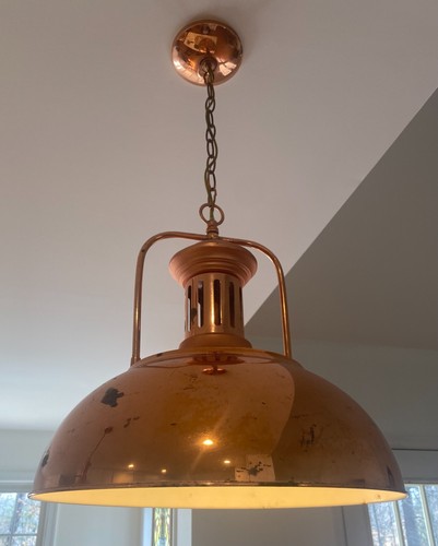 Copper Lighting Vintage Cottage Hanging Pendant Cottagecore Shabby Chic - Picture 2 of 5