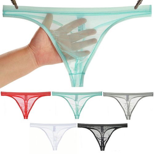 Men Briefs Underwear Seamless Transparent G-string Low Rise Mesh Bikini - Picture 12 of 24