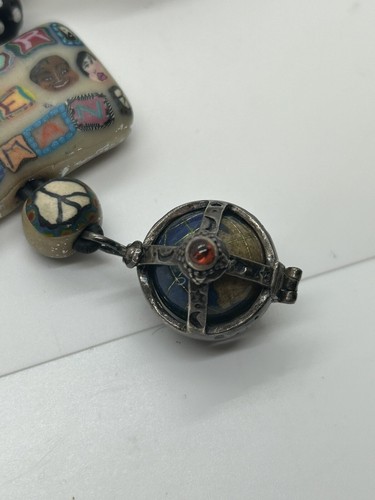 Artisan Coin Clasp Articulated Necklace Sterling Silver Boho Chic Vintage Beads - Picture 18 of 20