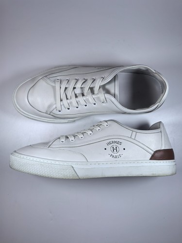 Hermès White Leather Low-Top Sneakers - Size 43 | Retail Price: $1,525 - Picture 7 of 8