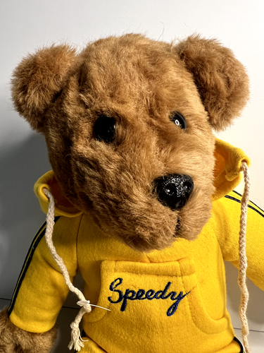 Rare Speedy Yellow Jumpsuit Teddy Bear by California Stuffed Toys - Picture 6 of 22