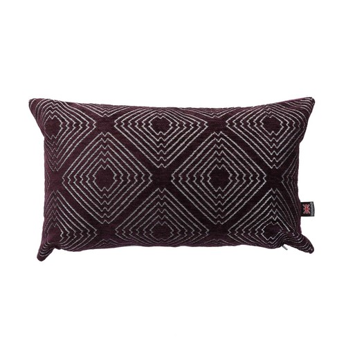 New Soft Woven Sharp Geometric Pattern Purple Silver Shine Fabric Cushion - Picture 2 of 3