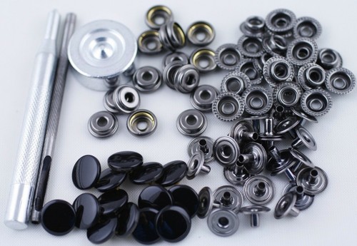 With Tool 15 Sets Heavy Duty Poppers Snap Fasteners Leather Craft Buttons - Picture 15 of 16