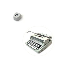 White R Key for Hermes 3000 Typewriter Vtg Media Boxy Keyboard Keytop Part thumbnail