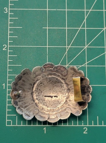 VTG BUFFALO NICKEL NATIVE AMERICAN BELT BUCKLE - STERLING SILVER LOS PLATEROS - Picture 7 of 7