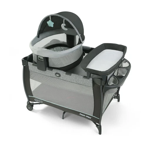 Graco Pack n Play Travel Dome DLX Playard, Astin with Portable Bassinet and