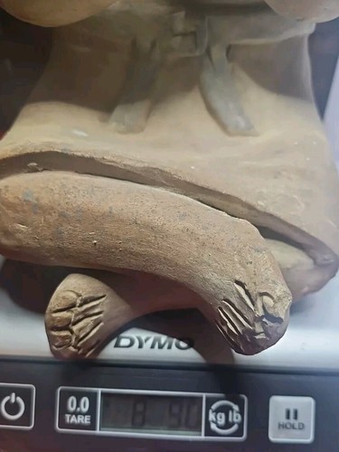 Große Maya Azteken Terrakotta Figur Skulptur 18 cm hoch 9 Zoll breit - Bild 10 von 10