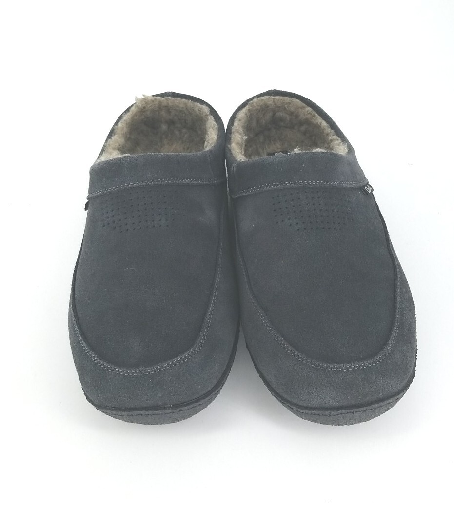 Clarks Mens Slipper Perforated Suede Leather Upper JMS0721 - Warm Plush Sherpa Lining - Indoor Outdoor House Slippers For Men (9 US Dark Brown)