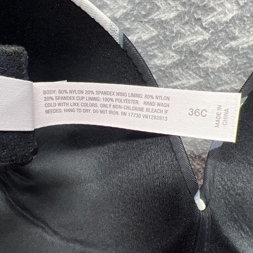 Women’s Auden Lightly Lined Wirefree Ultra Soft Bra Black Floral 36C - Picture 5 of 7