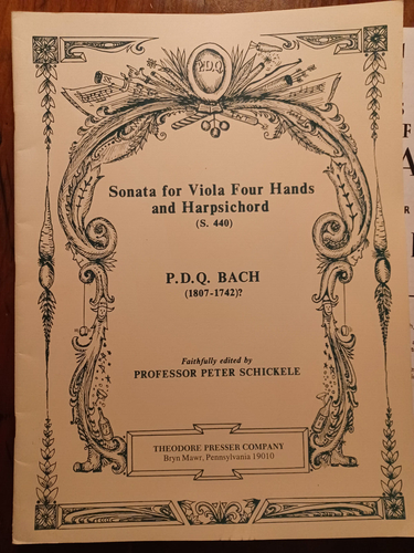 Sonata For Viola 4 Hands & Harpsichord by Bach Edited by Peter Schickele 1971 - Picture 2 of 3
