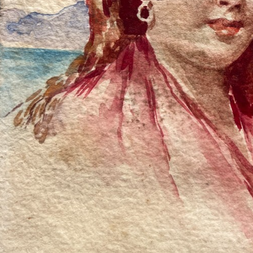 Antique Drawing Original Portrait, People, Woman, Napoli signed - Picture 4 of 8