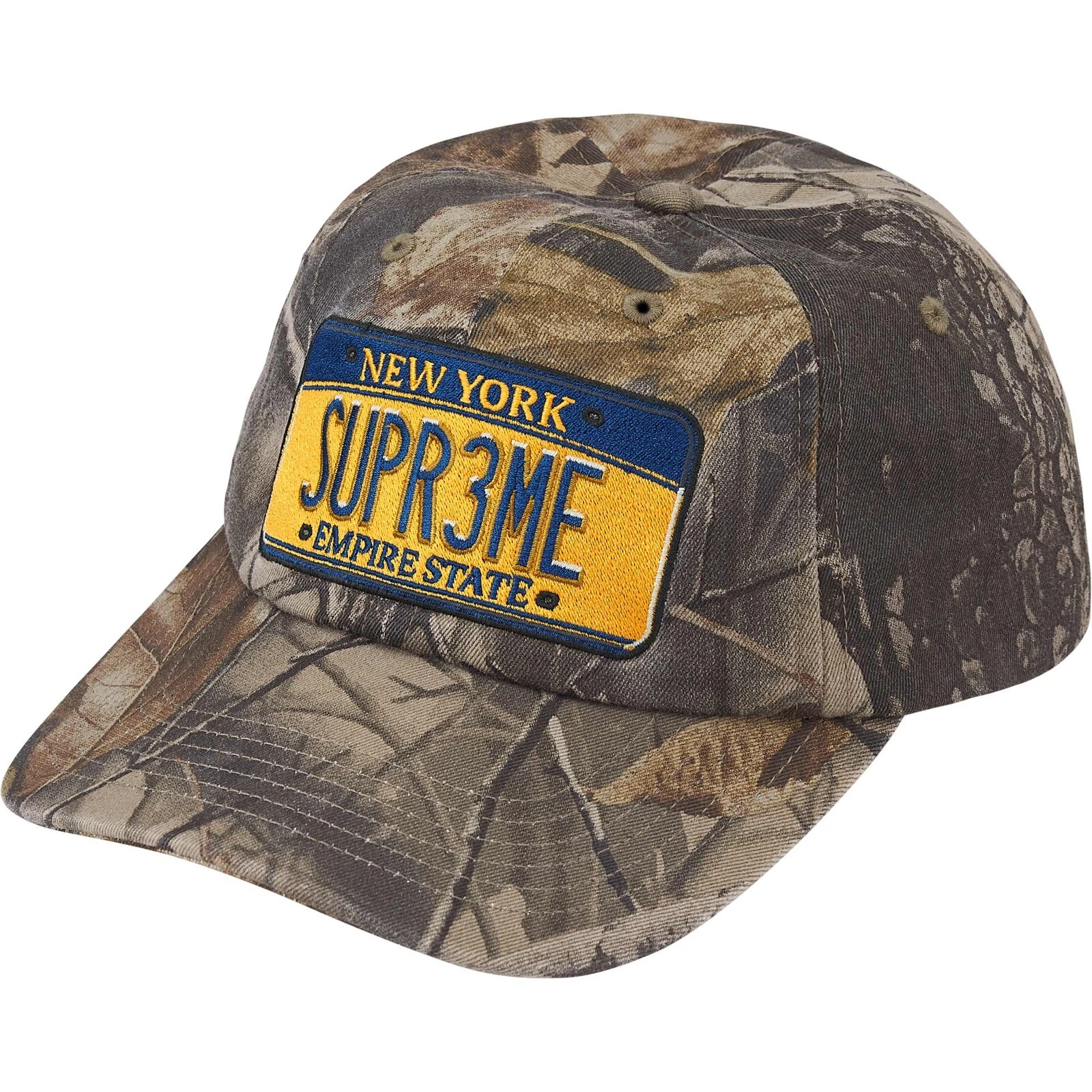 Chapeau Supreme plaque d'immatriculation 6 panneaux Realtree camouflage taille unique scellé SS25