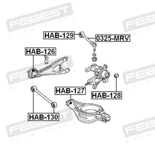 Febest Rear Arm Bush HAB-130 - Picture 2 of 2