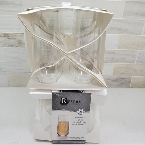 Reserv Stemless Champagne Flutes 8 Shatterproof 10 oz Glasses Made in USA - Picture 24 of 24