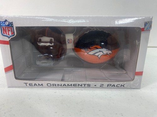 Forever Collectibles - Denver Broncos Team Ornaments 2 pack (Helmet/Football) - Picture 2 of 9
