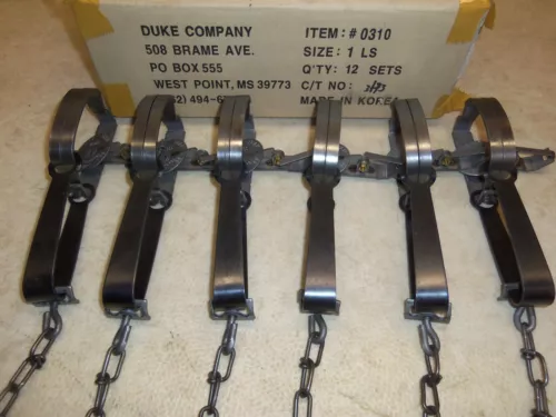 6 New Duke #1 Long Spring Foothold Traps Mink Muskrat Nuisance Trapping 0310