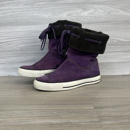 Botas al Tobillo Converse de Gamuza Talla 7 Zapatos de Gamuza Prendas para el torso Altas Púrpura