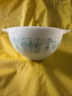 Vtg Pyrex 441 Turquoise Amish Butterprint Cinderella Mixing Bowl 1 1/2 Pt. USA