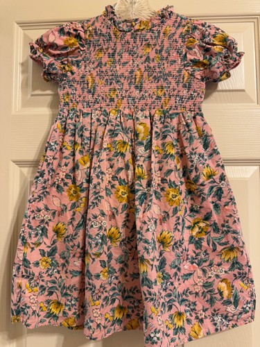 Janie and Jack Floral Smocked Dress Girls Size 7