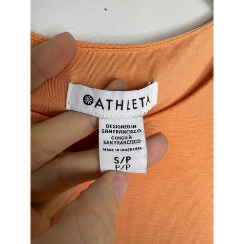 Athleta Santorini Thera Dress Women Size Small Orange Sleeveless Mini Athleisure - Picture 10 of 13