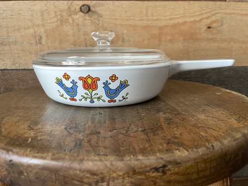 VTG Corning Ware P-83-B - Country Festival Friendship Blue Bird Petite Pan w/Lid - Picture 3 of 11