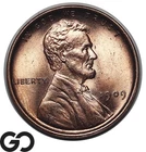 1909 VDB Lincoln Cent Wheat Penny, Better Date, Solid Gem BU++ RD