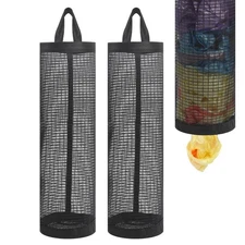 Plastic Bag Holder Reusable Mesh Hanging Storage Dispenser for Home and Kitchen