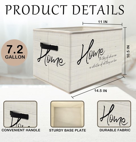 Inspirador Hogar Almacenamiento Contenedores Caja con Asas, Decoración Hogar Regalos para Hogar... - Imagen 4 de 6