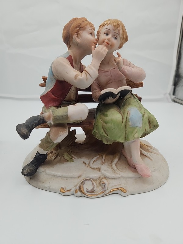 Vintage Norleans Japanese Figurine Whispering Sweet Nothings.